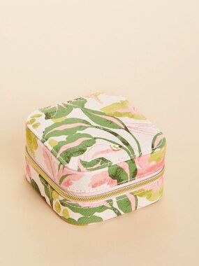 Jewelry Mirror Travel Case Palm Paradise